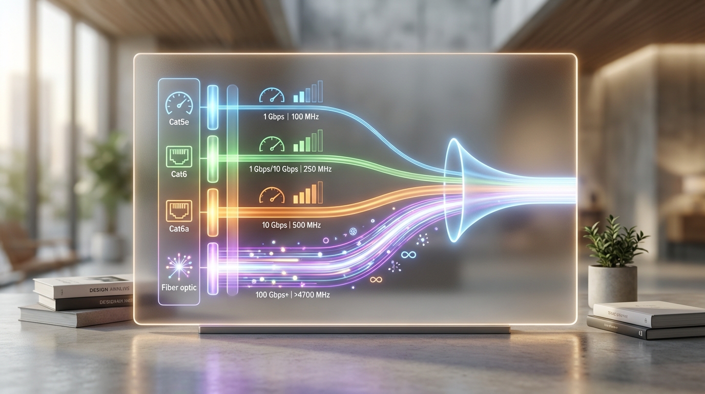 Cat6 vs Cat6a cable speed comparison chart